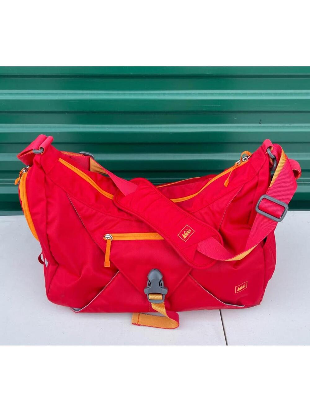 Vintage REI Messenger Bag Red Orange - Padded Strap Laptop Bag Gorpcore